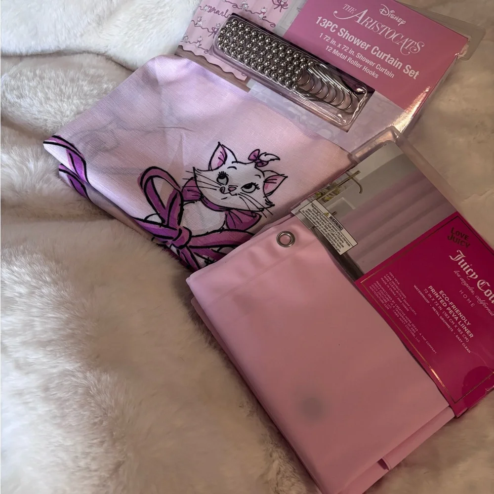 Juicy Couture Pink PEVA Shower Liner